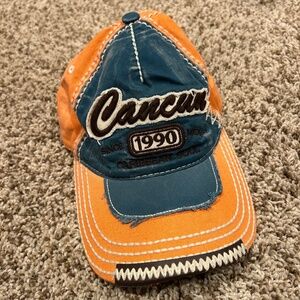 Pier 27 Cancun Since 1990 Trucker Hat Orange Tea;